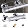 Modern Bathroom Exposed Thermostatic Bar Shower Mixer Valve Round Tap Set Chrome