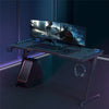 Strong T-Shaped Gaming Desk Writing Table 120cm with Cup Holder Headphone Holder