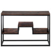Industrial Rustic Wood Coffee Table Storage Display Shelf Console Table TV Stand