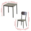 3pcs Square Dining Table and 2 Chairs, 70x70cm Breakfast Table with Chairs