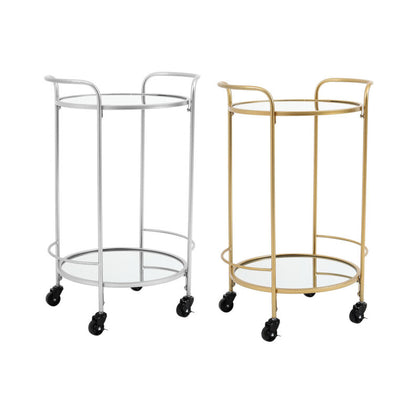 Small Bar Table Trolley Kitchen Dining Cart with Bars Glass Serving Tray Shelves