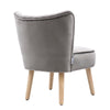 Occasional Armchair Velvet Upholstered Shell Back Accent Chair Seat Wooden Legs