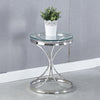 Nordic HIGH GLOSS Glass Coffee Table Side End Tea Tables Chrome Legs Living Room