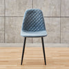 Velvet Dining Chairs Padded Seat Metal Legs High Back Living Home Office BN Blue