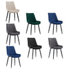 2Pcs Dining Chairs Velvet Padded Seat Metal Leg Kitchen Chairs Multicolor