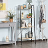 4-Tier Minimalistic Ladder Shelf Unit Steel Frame Home Display Storage Rack