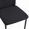 4pc Black Faux Leather Padded Seat Dining Chairs Kitchen Living Room Dining Room