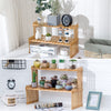 2 Tiers Bamboo Desk Storage Organizer Desktop Display Shelf Rack for Home Office