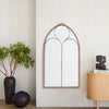 Large Window Garden Mirror Metal Frame Indoor Outdoor Wall Mounted Floral Decor