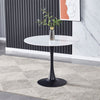 90cm Round Indoor Kitchen Office Dining Table Bistro Leisure Metal Pedestal Base