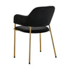 Set of 2 Black Velvet Dining Chairs Golden Leg Armchairs Kitchen Restaurant Cafe
