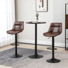 Modern Swivel Bar Stools Set of 2 Adjustable Height Bar Chairs Footrest Brown
