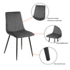 Set of 2 Velvet Dining Chairs Soft Padded Seat Metal Legs Modern Office Kitchen