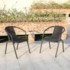 4 Seater Rattan Garden Patio Mirrored Folding Table 4 Chair Furniture Set Bistro