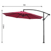 3m Garden Cantilever Parasol Banana Umbrella Crank & Tilt,w/Cross & Fan Base Set