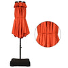 4.6m Double-Sided Parasol with Base Solar LED Lights and Crank Handle Outdoor