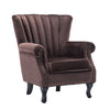 Ribbed Cocktail Wing Back Chesterfield Queen Anne Armchair Accent Tub Chair Sofa