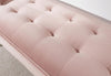 Window Seat Upholstered Bench Stool Blush Pink Fabric Chair Bedroom Living Room