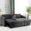 Universal Grey Sofa Bed Corner Fabric Sleeper Pull Out Storage Reversible Chaise