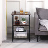 45/105cm Marble Effect 2-Tier End Table Sofa Side Tables Bedside for Living Room