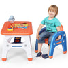 Kids Table and Chair Set Children Activity Art Study Desk Set W/ Building Blocks