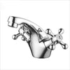 Traditional Bathroom Mono Tap Basin Sink Mixer Twin Cross Head Chrome