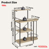 Retro Kitchen Bakers Rack w/ Storage Shelves and Cupboard Holder Microwave Stand