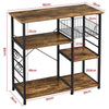 Vintage Kitchen Backer's Rack Utility Storage Shelf Microwave Oven Stand, Brown