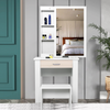 Dressing Table with Drawers, Mirror Stool Set Makeup Desk Vanity Table Bedroom