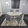 Grey Dining Table And 4 Chairs Dining Room Wood kitchen table and Leather chairs