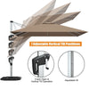 3M Patio Offset Umbrella Cantilever Parasol w/ Cross Base Tilting Market Parasol