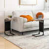 Set of 2 C-Shaped End Table Sofa Side Table W/ Charging Station & Side Storage