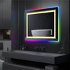 Extral Large Rectangular RGB Light LED Bathroom Mirror Illuminated Makeup Mirror