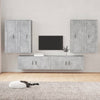 6 Piece TV Cabinet Set Concrete Grey Engineered Wood H1F1