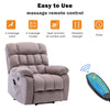 Electric Power Lift Riser Recliner Chair Fabric Heat & Massage Armchair Beige