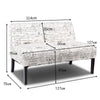 Wooden 2-Seater Loveseat Fabric Upholstered Lounge Armless Sofa Chair Couch