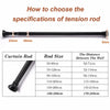 50-240cm Spring Loaded Net Voile Extendable Tension Shower Curtain Rail Pole Rod