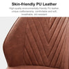 2/4/6pcs Dining Chairs Set Faux Leather Seat Back Metal Legs Kitchen Chair