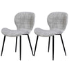 1/2x Dining Chair Faux Leather Padded Chair Metal Legs Dining Room Kitchen Cafe