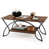 Modern Coffee Table 2-Tier Faux Marble Accent Table Snack End Table Living Room