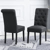 2/4/6x Fabric Button Tufted Dining Chairs Upholstered Kitchen Dining Room Grey