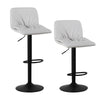 Pair of Cream Faux Leather Bar Stools Swivel Gas Lift FootRest Pub Chairs