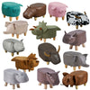 Lovely PU Animal Footstools Padded Stools Ottomans Wood Legs Kids Toy Gift