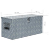 Aluminium Storage Box Silver Lockable Trailer Box Tool Box Organizer Chest