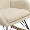 Occasional Lambswool Teddy Fabric Rocking Chair Swivel Armchair Lounge Sofa Seat