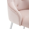 Modern Dining Chair Upholstered Armchair Velvet Restaurant Office Chair Pink QA