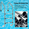 3-Step Stainless Pool Ladder Heavy Duty Steel Ladder for In Ground Pool Non-slip