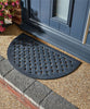 Reddish Iron-Effect Doormat Rubber Lattice Design Waterproof Non-Sli Black