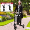 Three Wheel Rollator Walker Aluminium Foldable Mobility Aid Walker Rollator