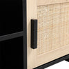 Modern TV Unit 120cm Cabinet Sideboard TV Stand Rattan Door Open Shelf Storage